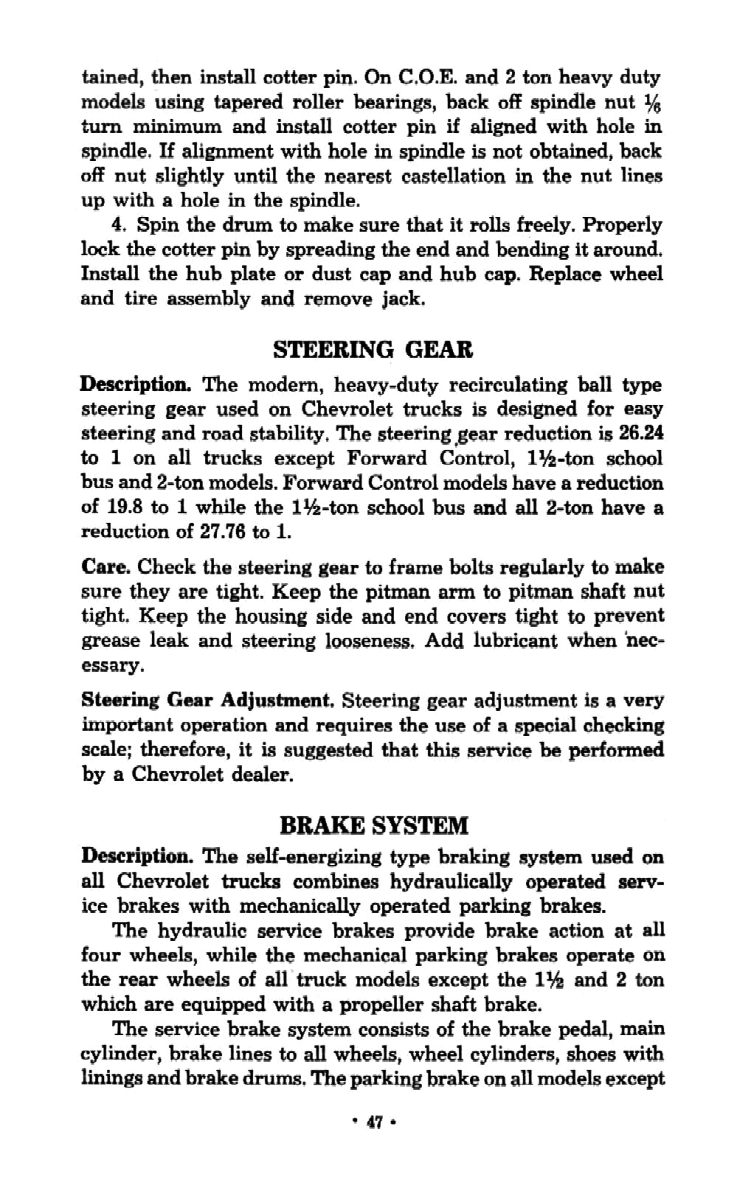 1954 Chevrolet Trucks Operators Manual Page 75